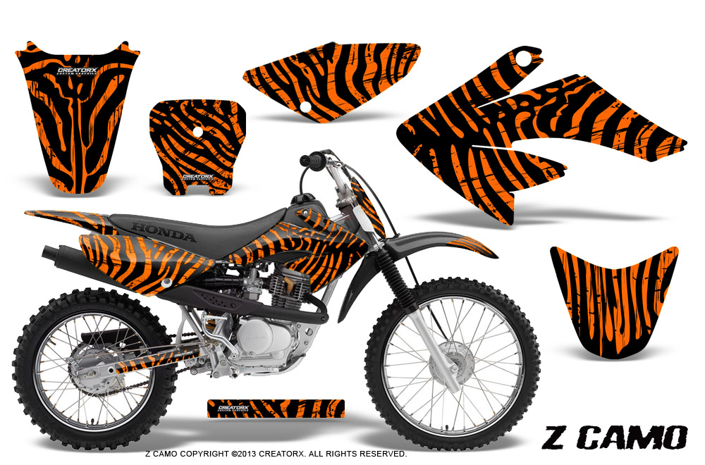 CRF 70-80-100 Graphics Kit ZCamo Orange